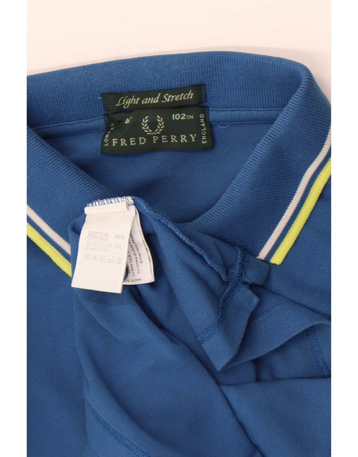 Мужская легкая и эластичная рубашка-поло Fred Perry в синюю полоску из хлопка