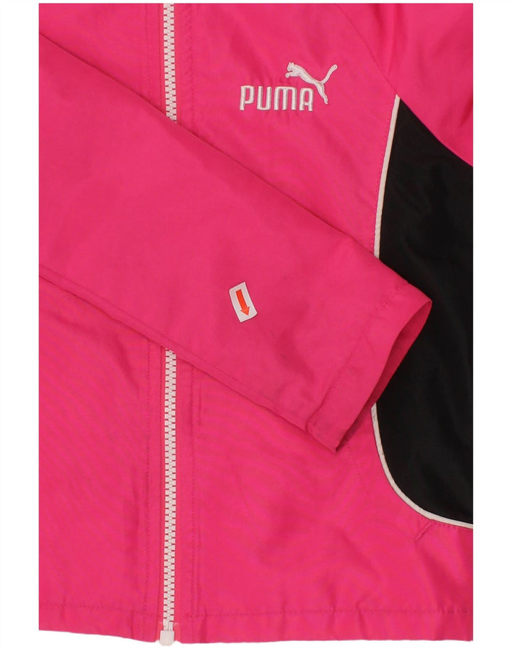 PUMA Girls Rain Jacket 3-4 Years Pink Colourblock Polyester