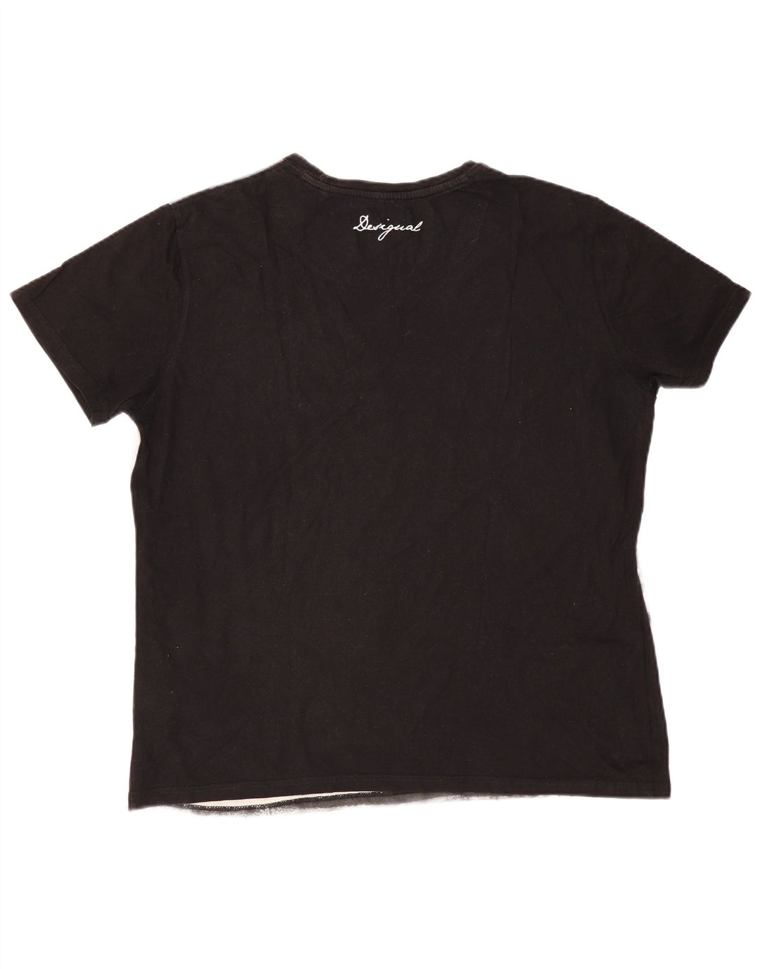 DESIGUAL Мужская футболка с рисунком Top 2XL Серый хлопок с цветными блоками