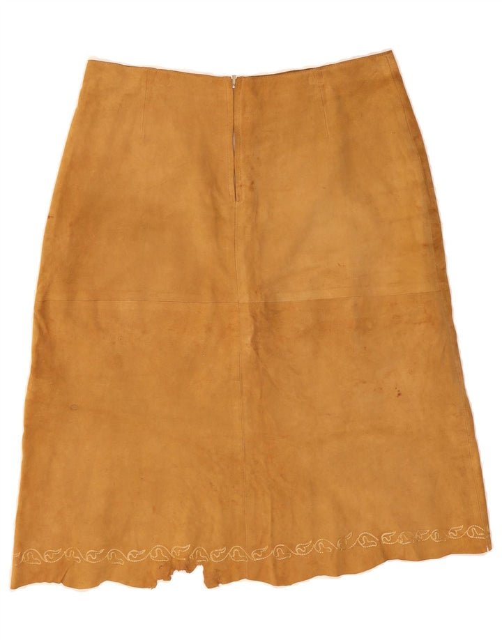 CONBIPEL Womens Suede Skirt IT 48 XL W32 L27 Brown Leather Vintage Conbipel and Second-Hand Conbipel from Messina Hembry 