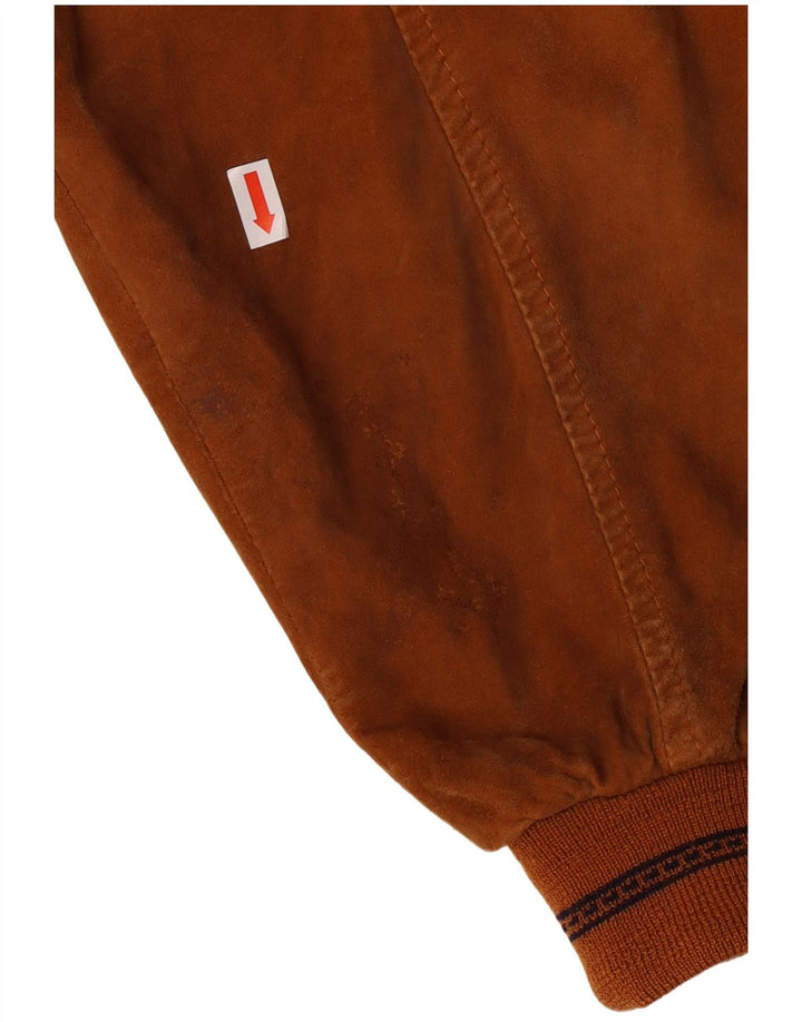 Мужской замшевый бомбер VINTAGE IT 50, большой, коричневый кожаный