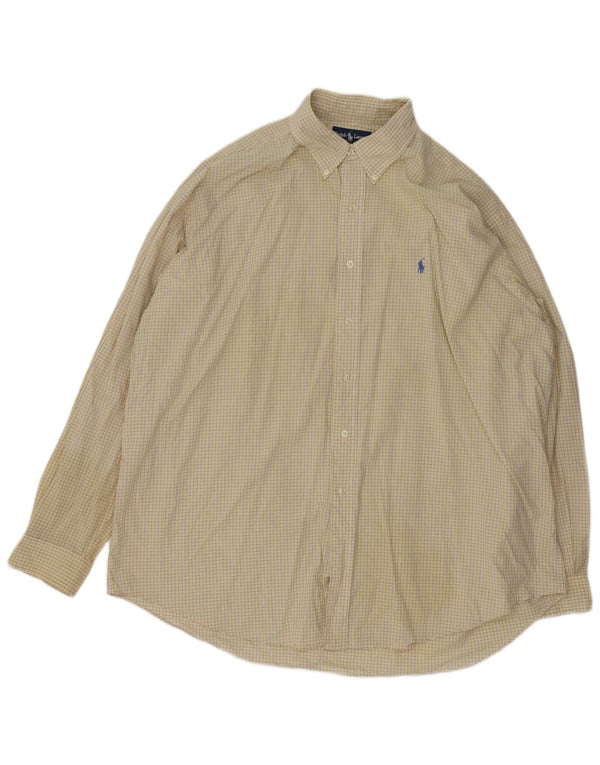 Мужская рубашка свободного кроя Ralph Lauren Blake 2XL, хлопковая желтая клетка