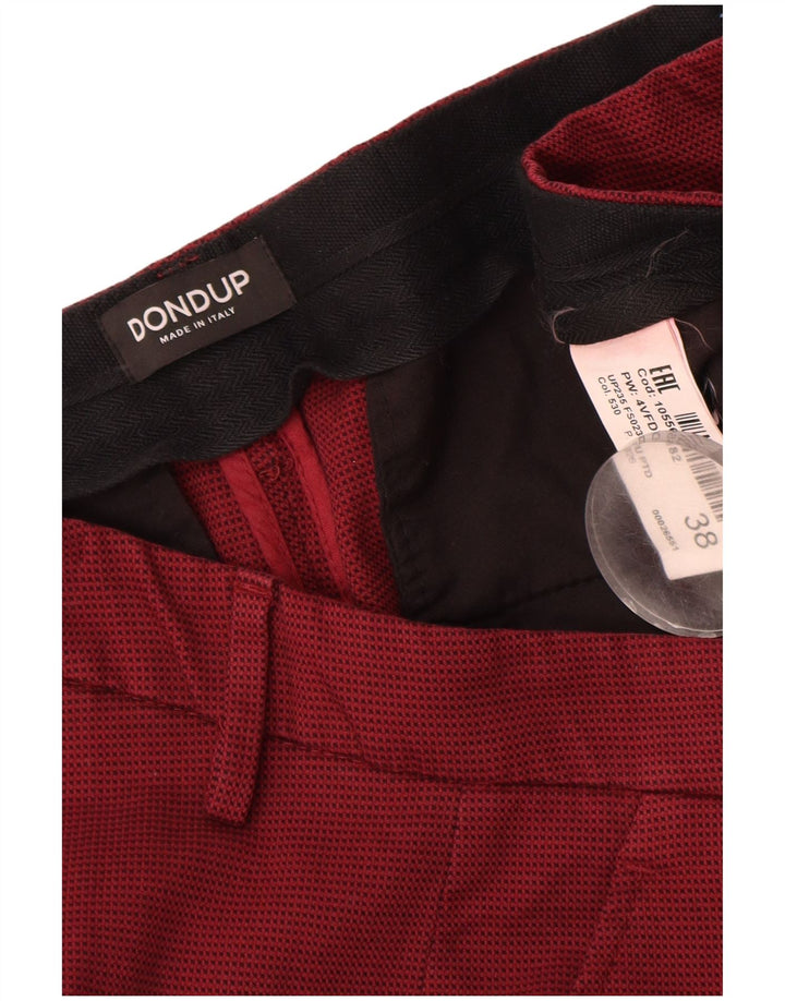 Dondup Мужские узкие брюки-чиносы W38 L32 Темно-бордовые хлопковые