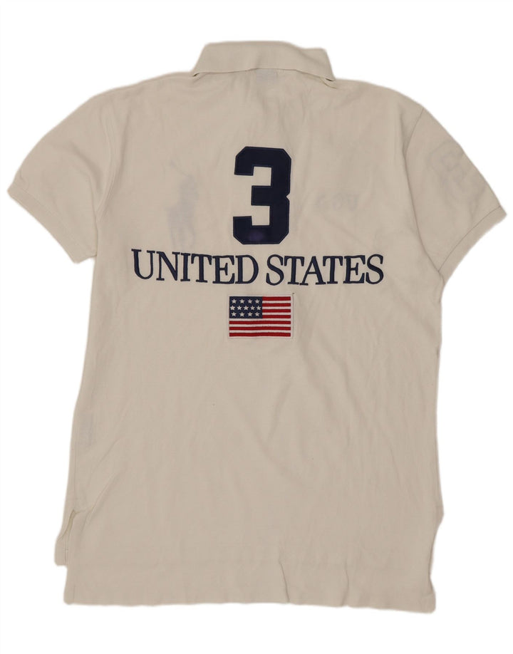 Мужская рубашка поло Polo Ralph Lauren на заказ, белый цвет, хлопок