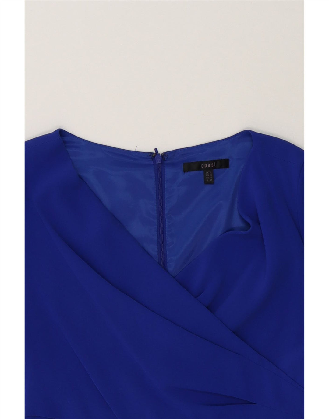 COAST Womens 3/4 Sleeve Bodycon Dress UK 14 Large Blue Polyester Vintage Coast and Second-Hand Coast from Messina Hembry 