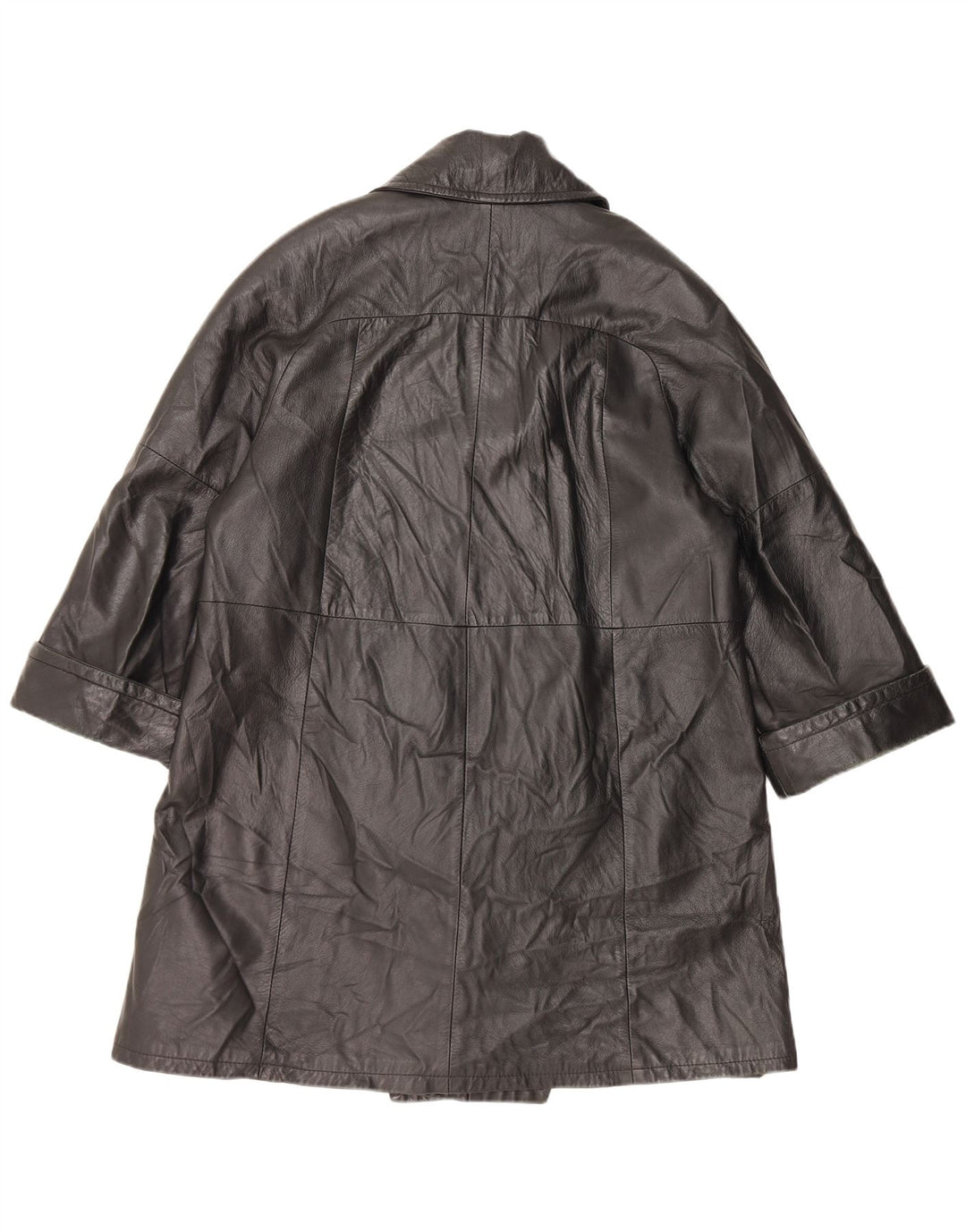 ВИНТАЖНОЕ Женское кожаное пальто IT 48 XL Черное