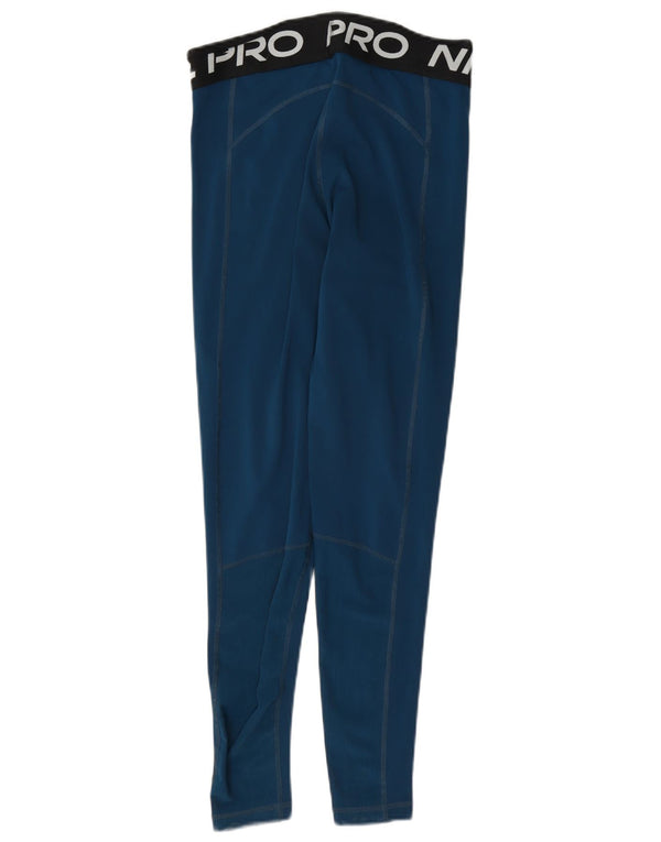 Женские леггинсы с рисунком Nike Dri Fit UK 10, маленькие синие, полиэстер с цветными блоками
