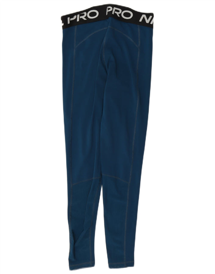 Женские леггинсы с рисунком Nike Dri Fit UK 10, маленькие синие, полиэстер с цветными блоками