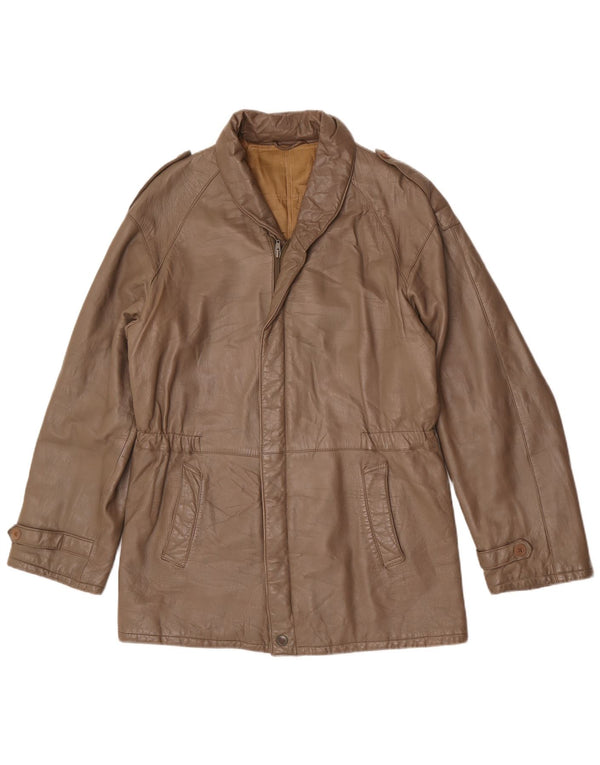 Benini Женская кожаная куртка в стиле милитари IT 48 XL Серая