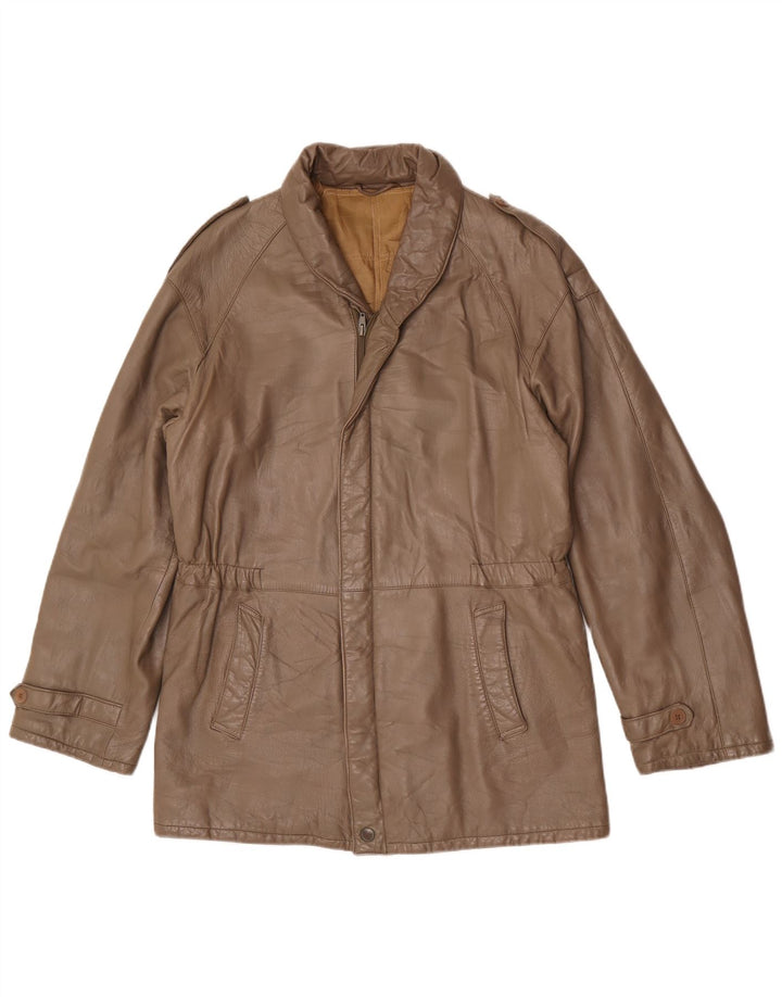 Benini Женская кожаная куртка в стиле милитари IT 48 XL Серая