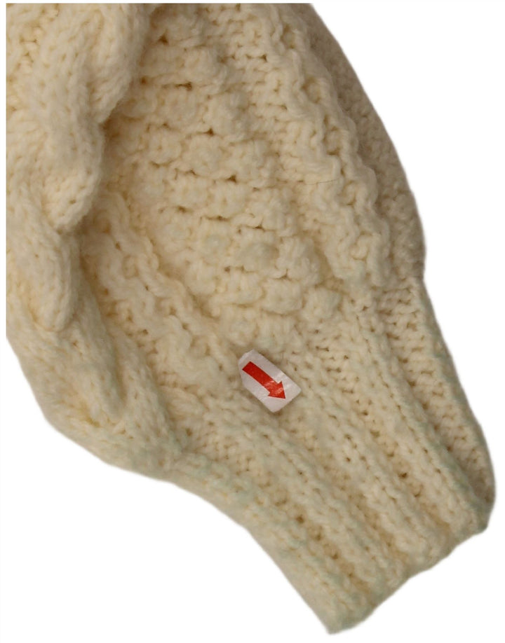 ВИНТАЖНЫЙ женский джемпер с круглым вырезом, Великобритания, 14, большой белый цвет