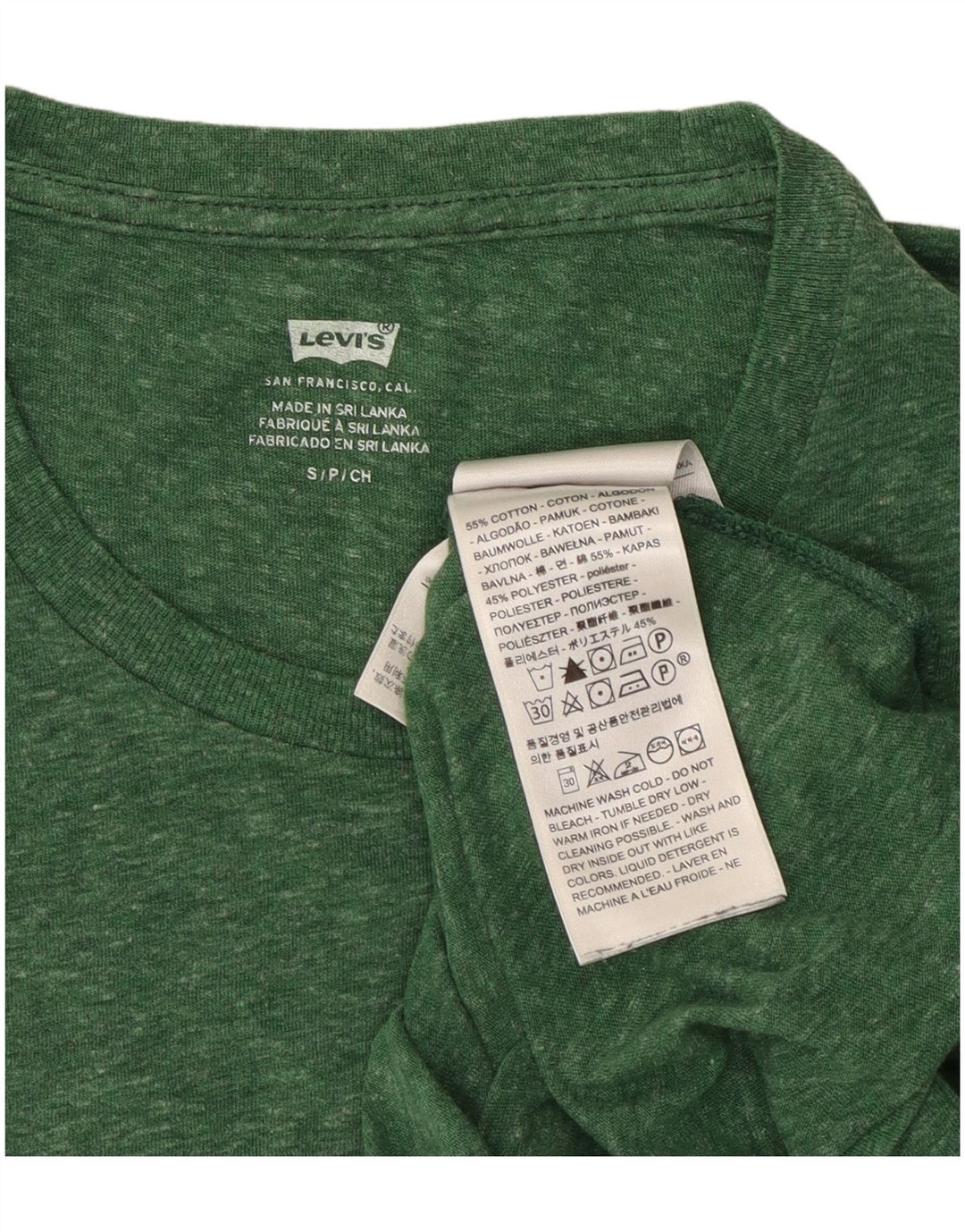 Мужская футболка Levi's, маленькая зеленая хлопковая рубашка в крапинку