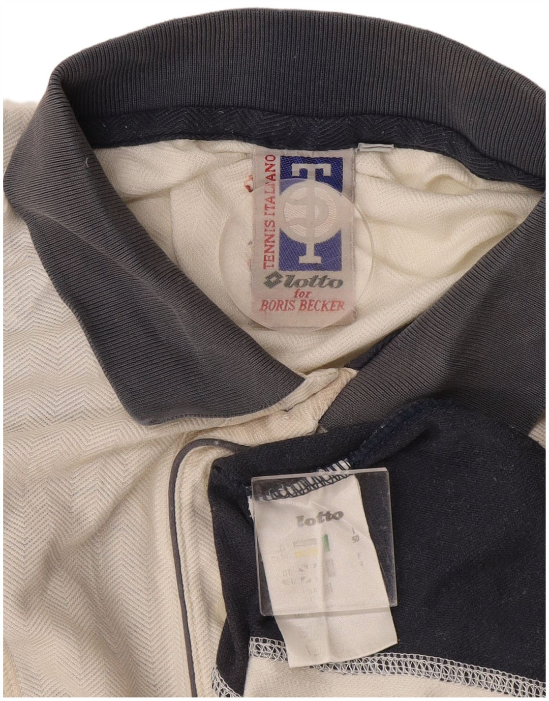 Мужская рубашка-поло для регби LOTTO, Великобритания, 40/42, большая белая, полиэстер с цветными блоками