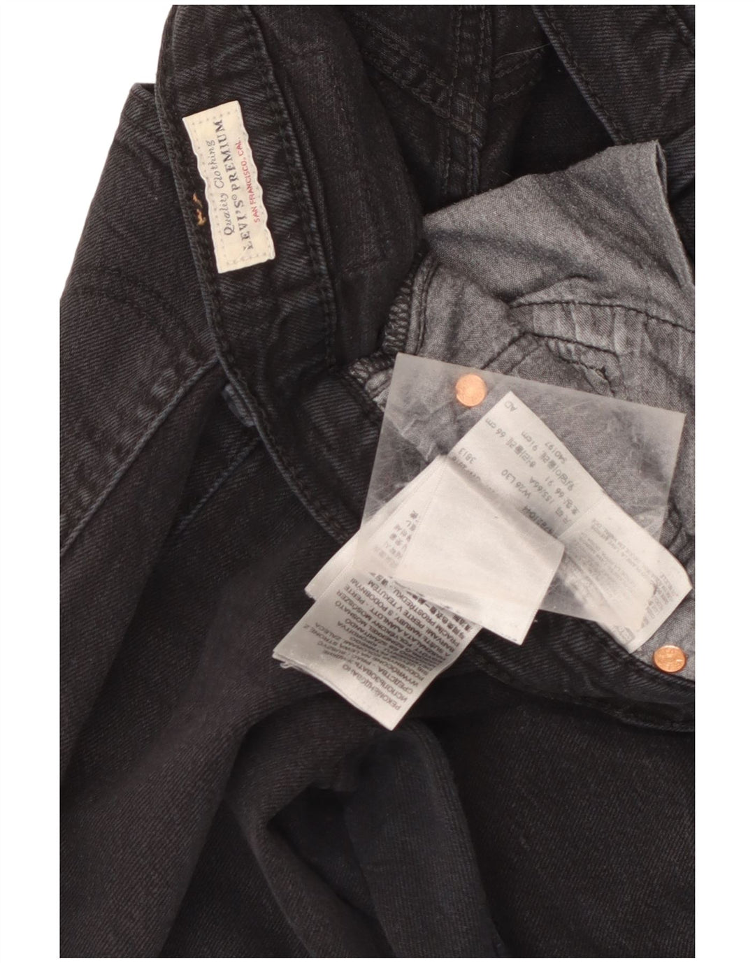 Мужские прямые джинсы Levi's 501 W26 L30, черный хлопок