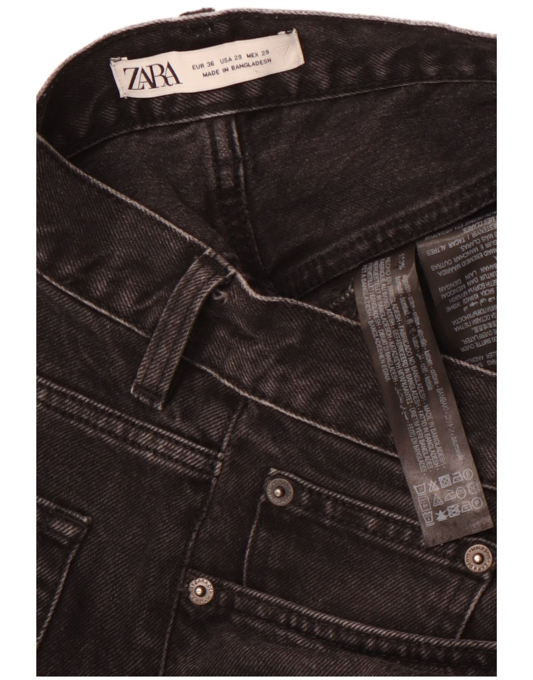 Мужские укороченные джинсы ZARA EU 36 XS W29 L25, черный хлопок