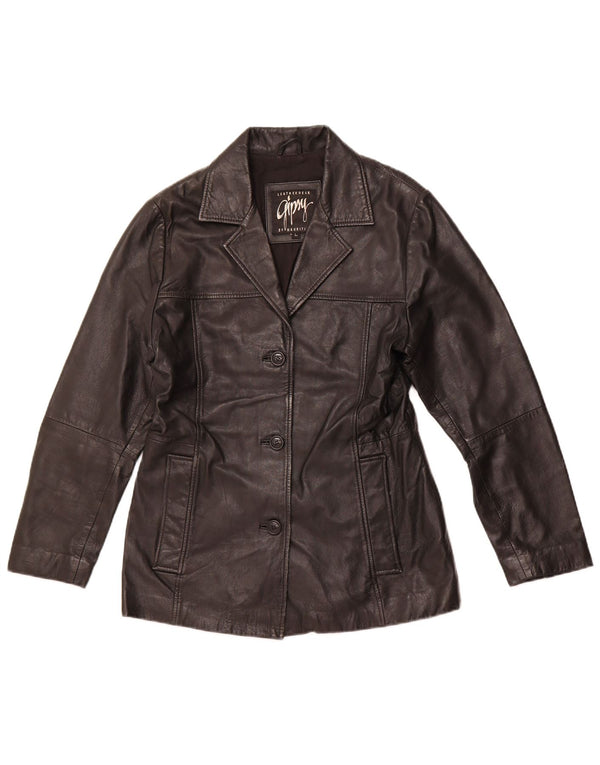 Женская кожаная куртка GIPSY BY MAURITIUS UK 14, большая, черная кожа