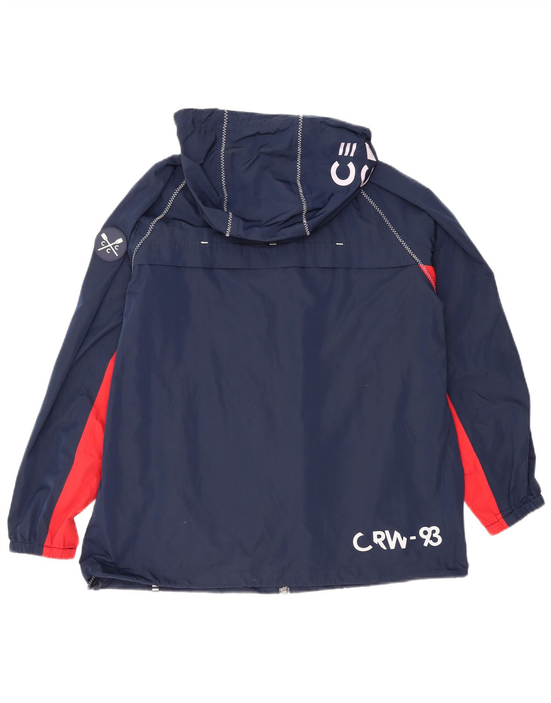 Crew Clothing Женская дождевик с графическим рисунком UK 12, средний темно-синий с цветными блоками