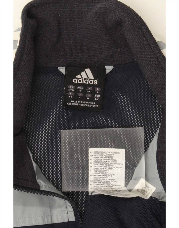 Мужская спортивная куртка Adidas UK 36/38, маленький черный полиэстер с цветными блоками