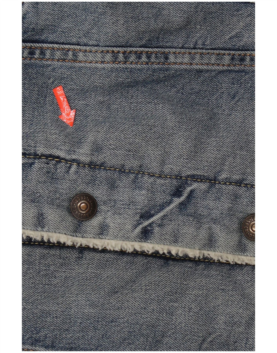 Мужская джинсовая куртка Levi's Sherpa UK 36, маленькая синяя, хлопок