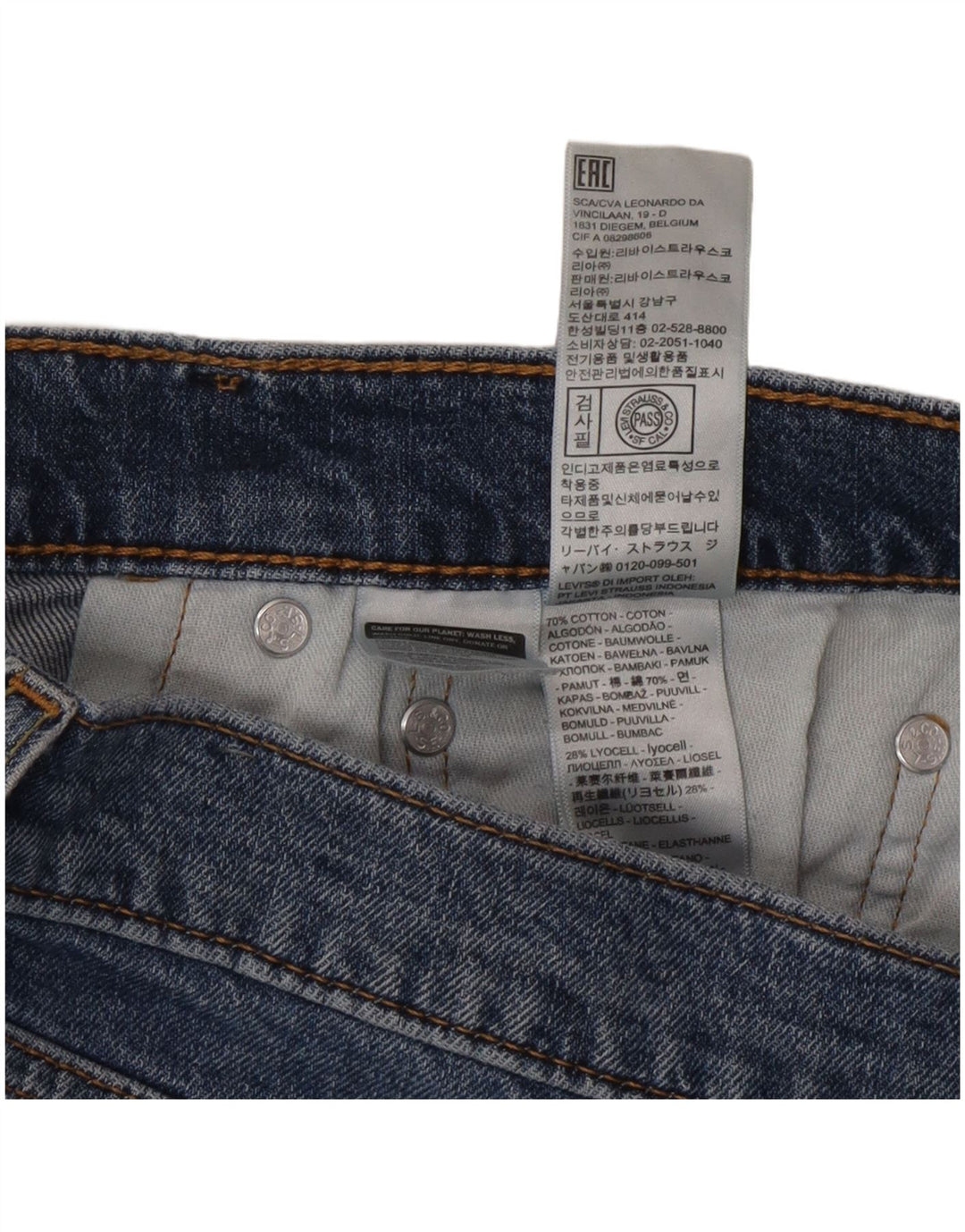 Мужские прямые джинсы Levi's 514 W32 L30 синие, хлопок