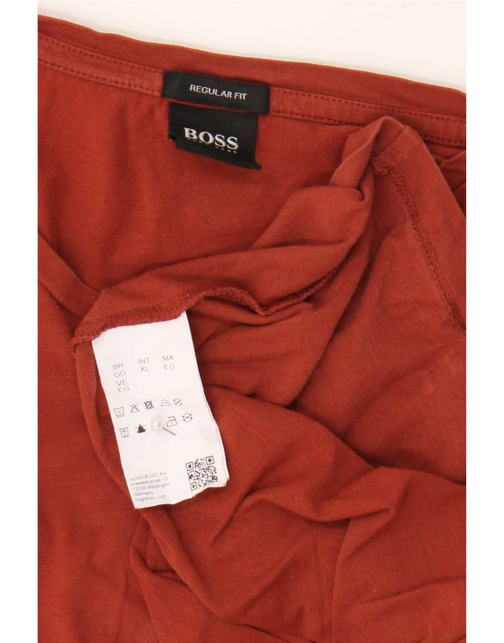 Мужская футболка обычного кроя Hugo Boss, топ XL, красный хлопок