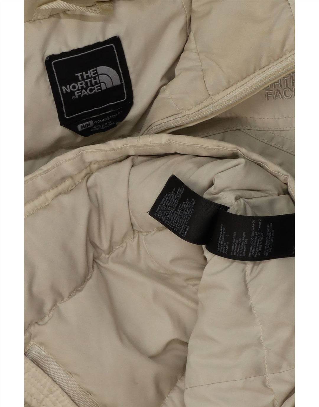 THE NORTH FACE Женская утепленная куртка с капюшоном UK 14 Medium Off White