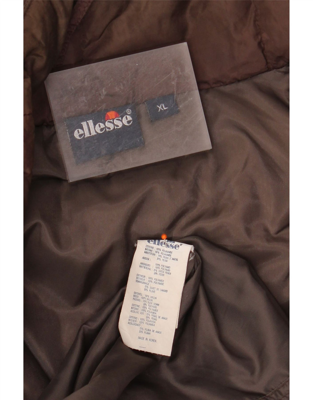 ELLESSE Мужская стеганая куртка UK 42 XL Коричневый полиамид