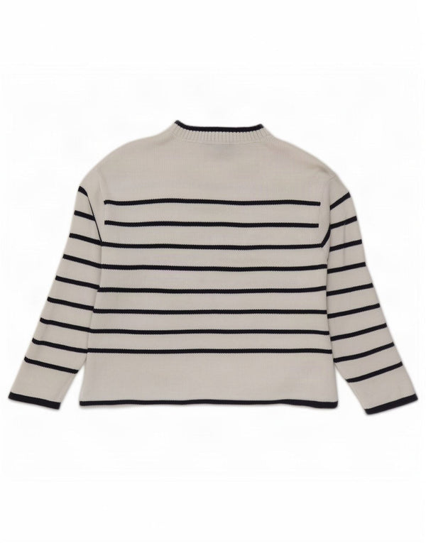 Crew Clothing Женский свитер с воротником UK 20 2XL в белую полоску