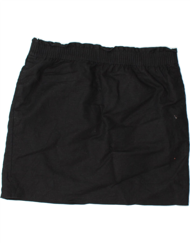 J. CREW Womens Mini Skirt US 14 XL W36  Black Linen Vintage J. Crew and Second-Hand J. Crew from Messina Hembry 
