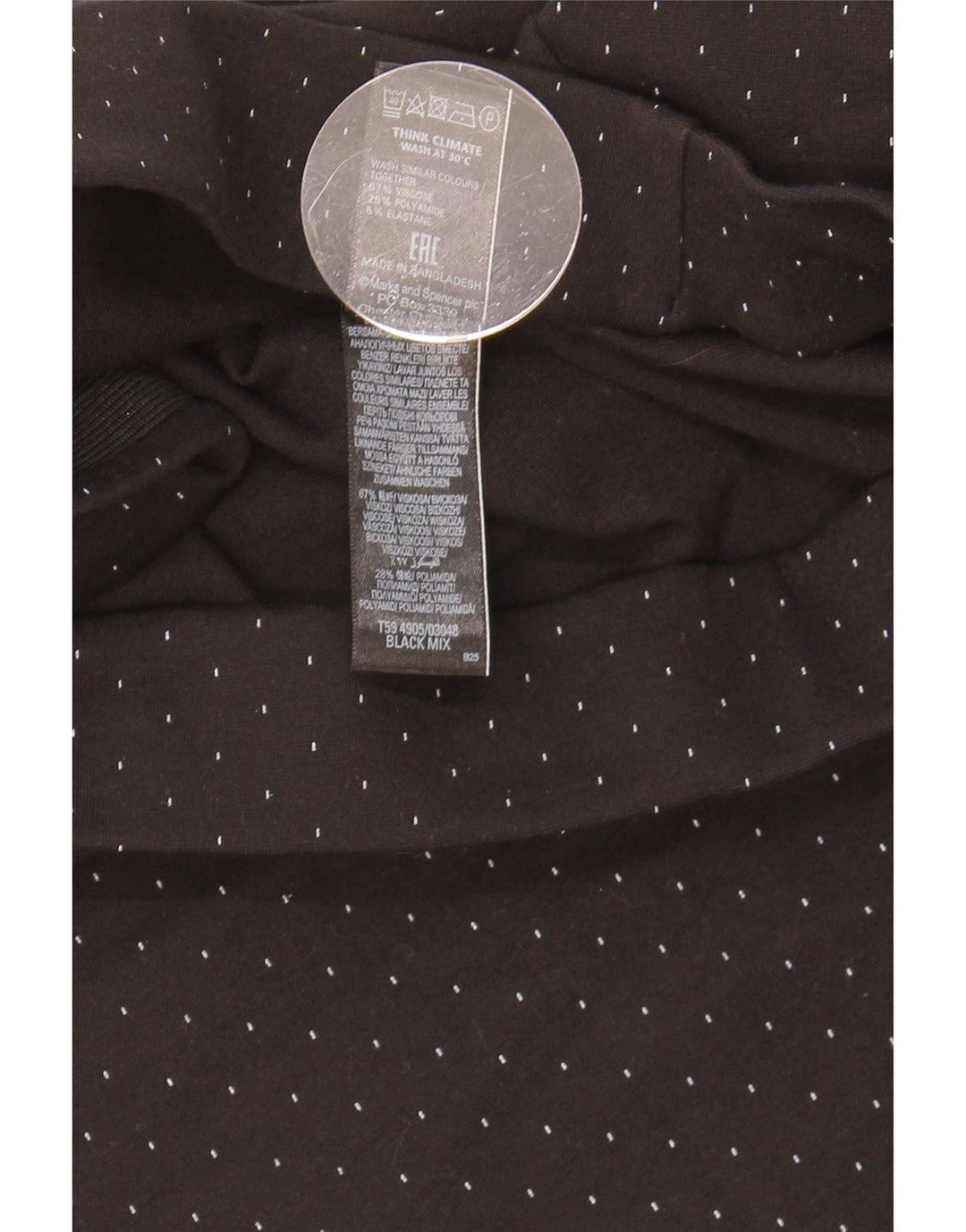 Женская юбка-карандаш Marks & Spencer UK 12 Medium W30 Черная пятнистая вискоза