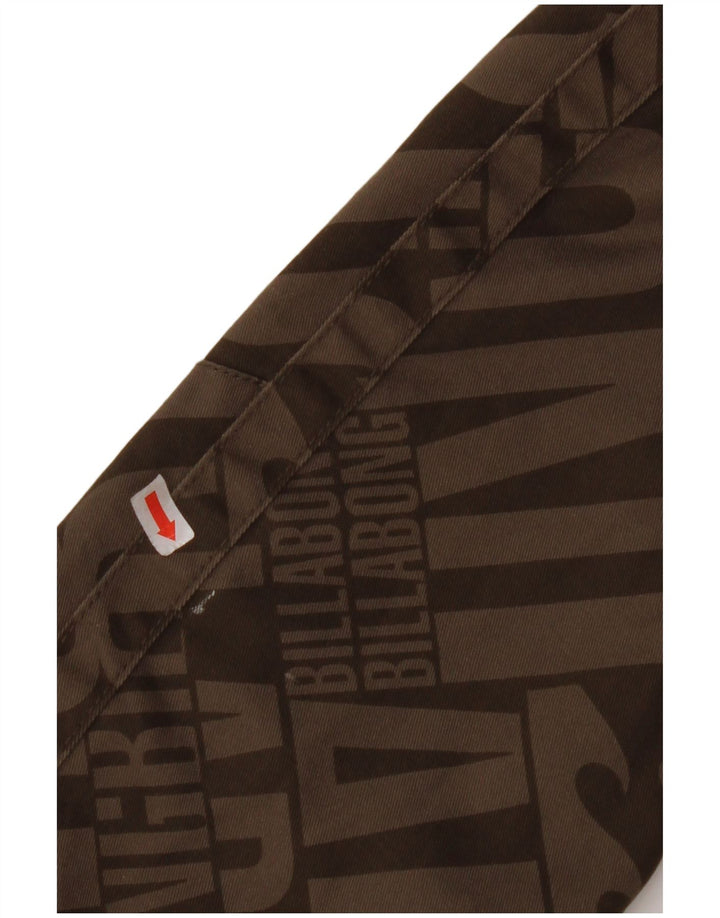 Мужская куртка-бомбер BILLABONG с графическим рисунком UK 36, маленький коричневый полиэстер