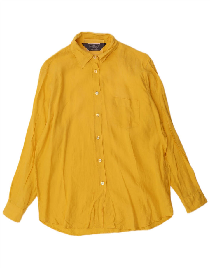 Женская рубашка Max Mara UK 18 XL, желтая льняная