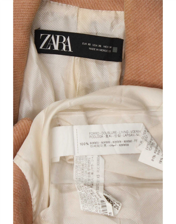 Женское двубортное пальто оверсайз Zara UK 6 XS, розовый хлопок