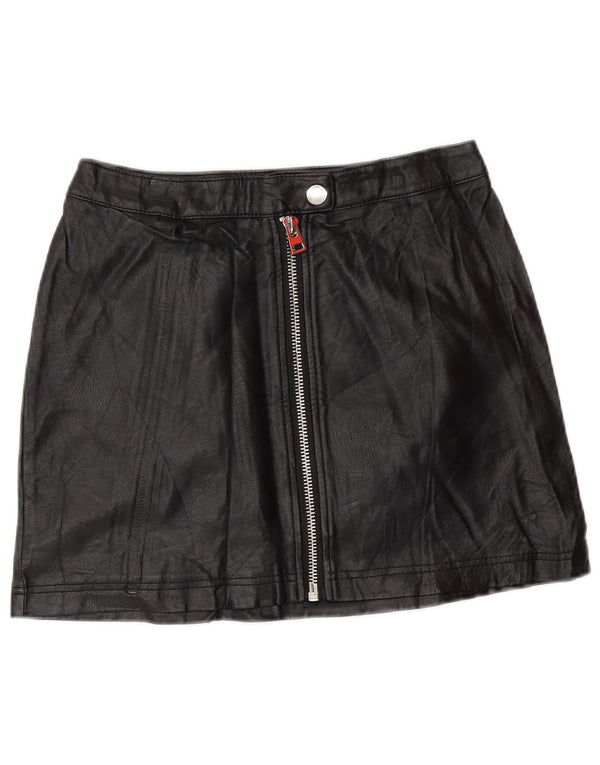 Женская мини-юбка из искусственной кожи Topshop Petite UK 8, маленькая W26, черная