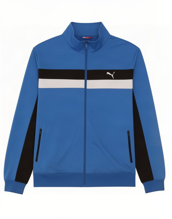 Мужская спортивная куртка Puma XL синего цвета с цветными блоками