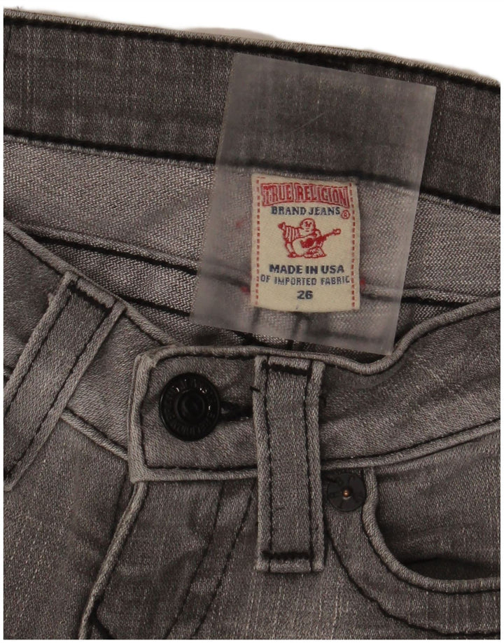 Женские потертые узкие джинсы True Religion W26 L29, серый хлопок