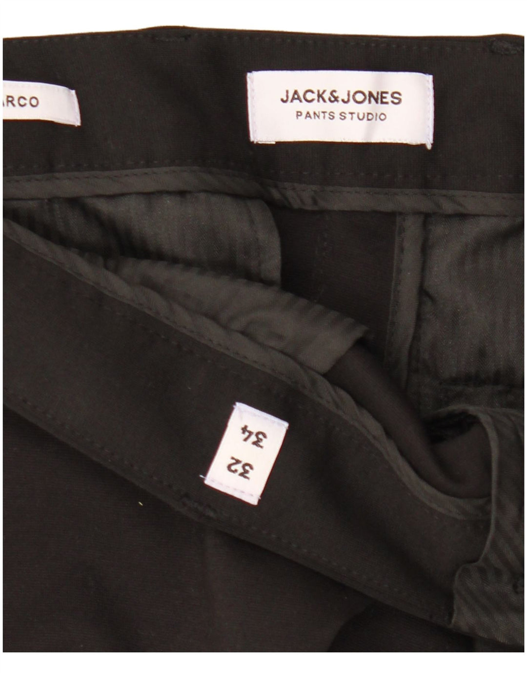 Мужские брюки-чиносы Jack & Jones Marco Slim W32 L34, черный полиэстер