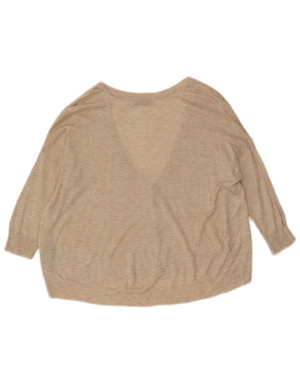 Женский кардиган с рукавом 3/4 Zara UK 14, средний бежевый вискоза