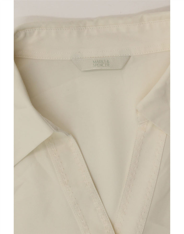 Женская рубашка с коротким рукавом Marks & Spencer UK 18 XL Off White
