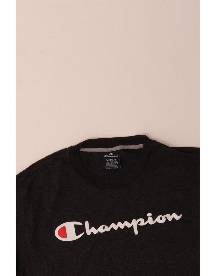 Мужская футболка с рисунком CHAMPION, средний черный, в крапинку