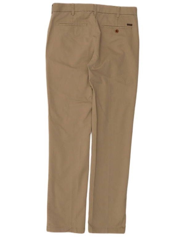 Izod Mens Slim Chino Trousers W32 L34 Beige Cotton