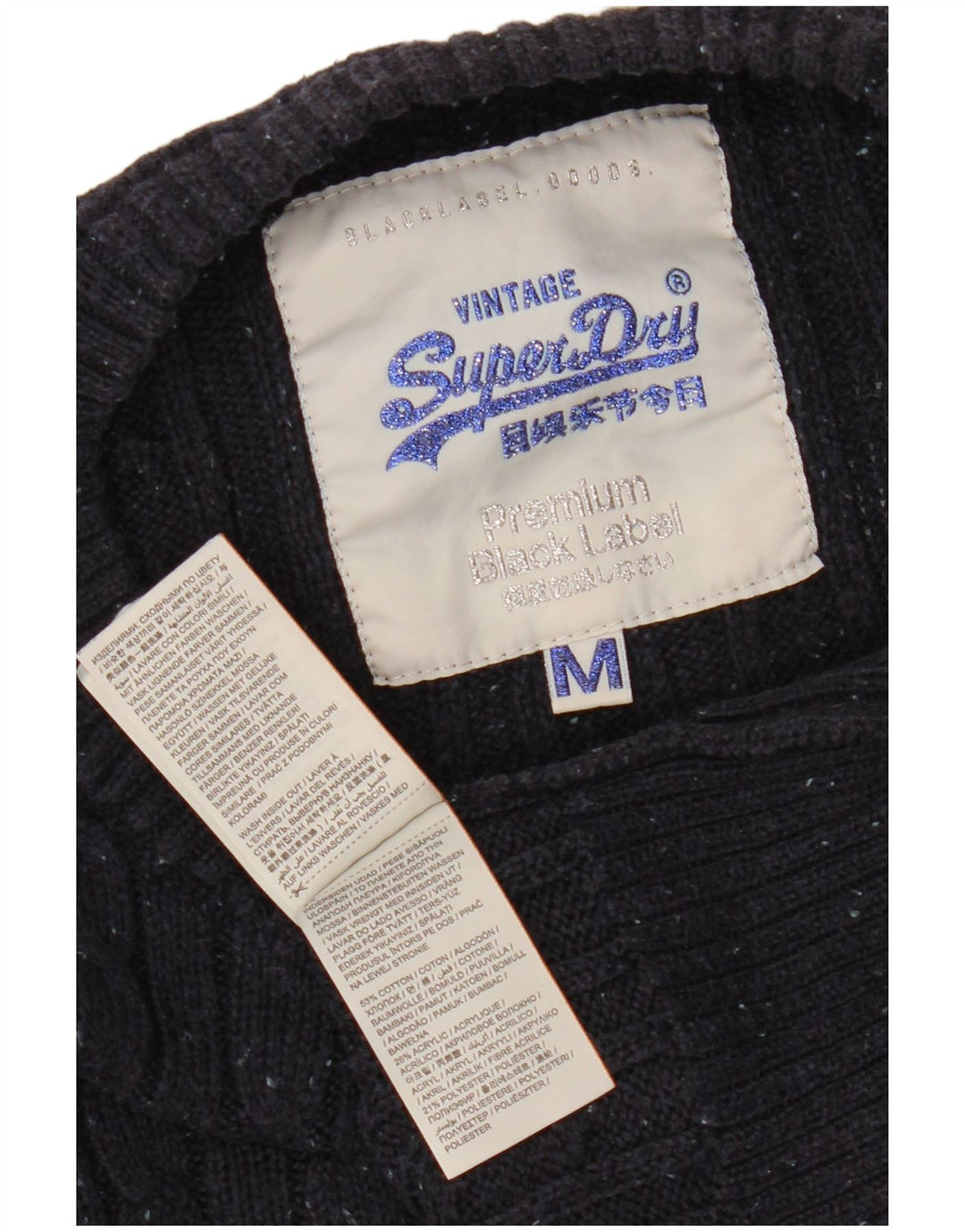 Женский джемпер с вырезом «лодочка» SUPERDRY UK 12, средний темно-синий, хлопок