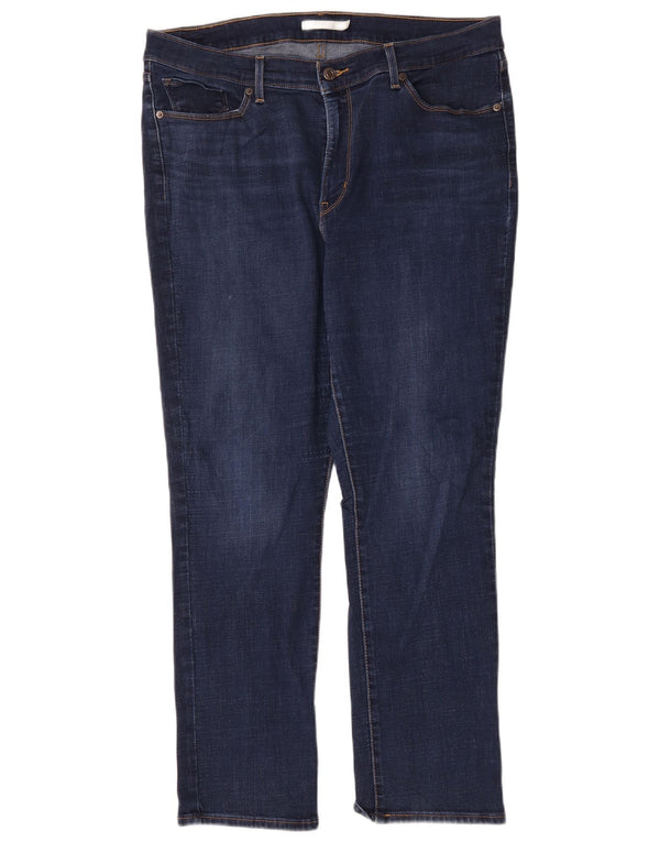 Женские прямые джинсы Levi's с высокой талией США 16 2XL W33 L30 Темно-синие