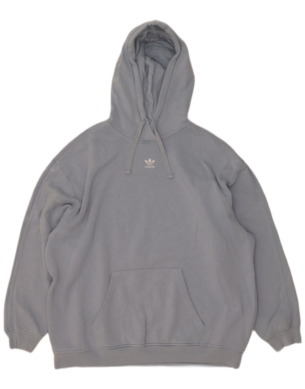 Женский джемпер с капюшоном Adidas Oversized UK 12/14, средний синий хлопок