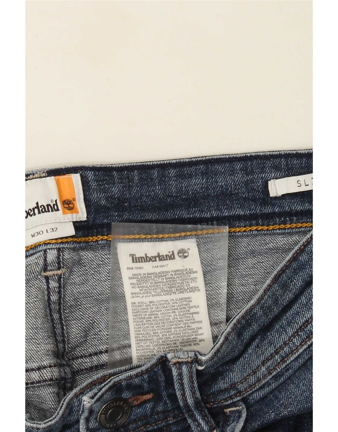 Женские узкие джинсы Timberland W30 L32 Синие, хлопок