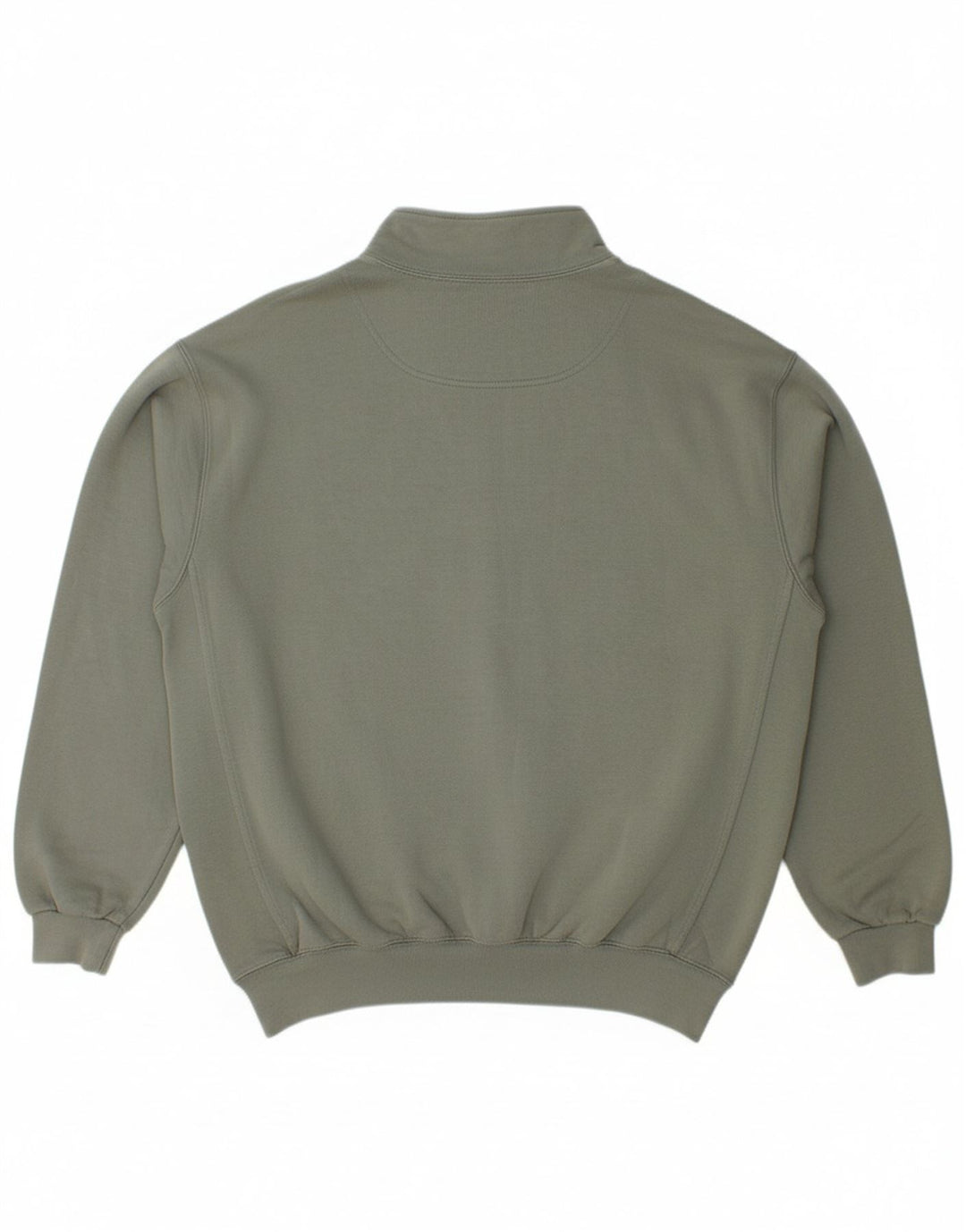 CHAMPION Mens Zip Neck Sweatshirt Jumper Medium Green Cotton