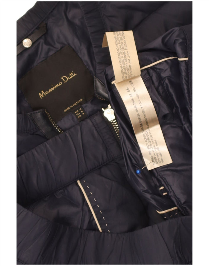 Женская стеганая куртка Massimo Dutti UK 14, средний темно-синий нейлон