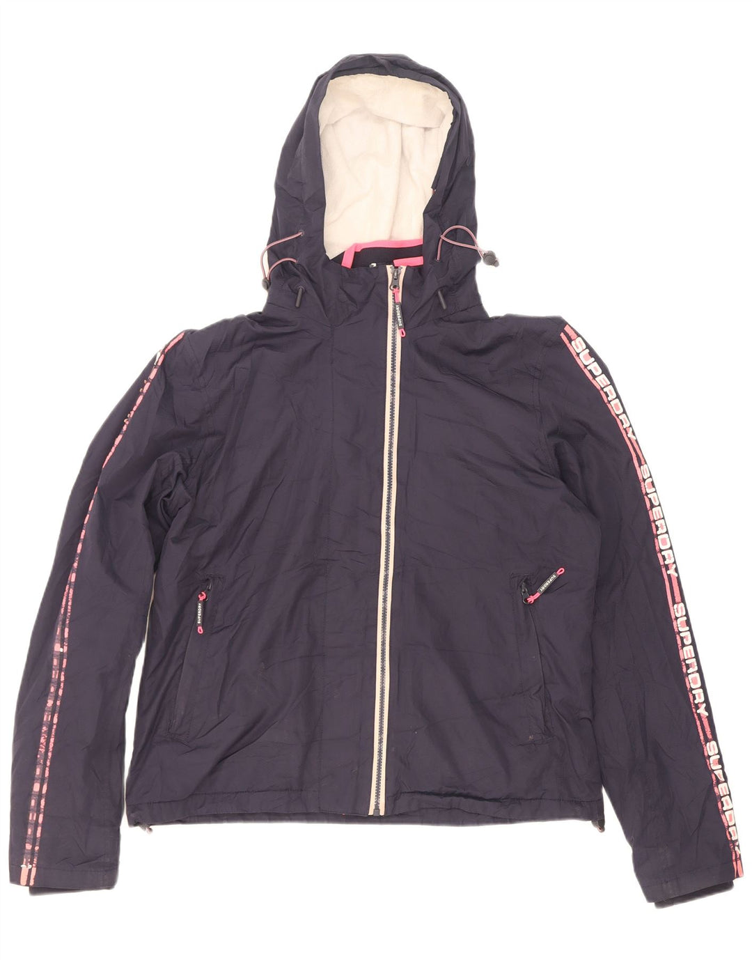 Женская ветровка с графическим рисунком Superdry UK 16, большая темно-синяя