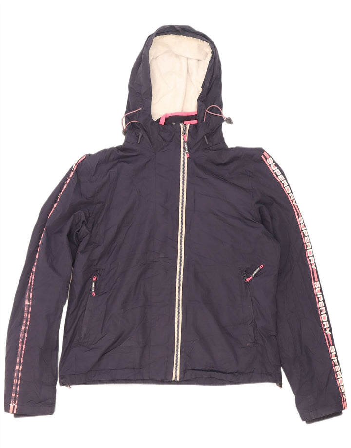 Женская ветровка с графическим рисунком Superdry UK 16, большая темно-синяя
