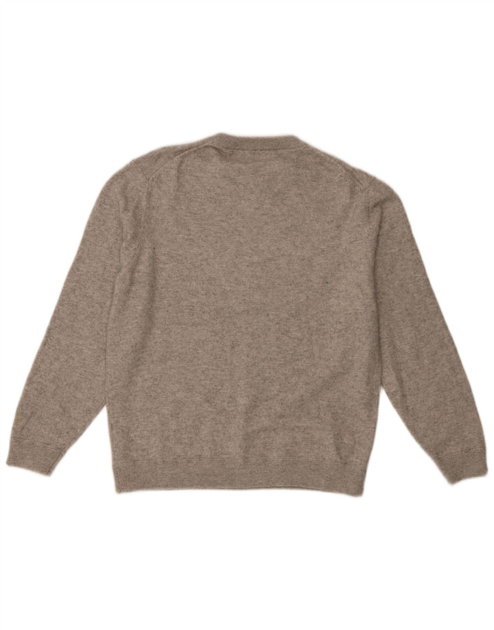 Мужской джемпер с круглым вырезом Massimo Dutti 2XL, серый, шерстяной с крапинками